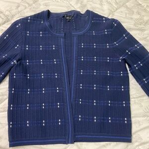 RW ＆Co navy cardigan, knitted, varsity style, casual outerwear size M